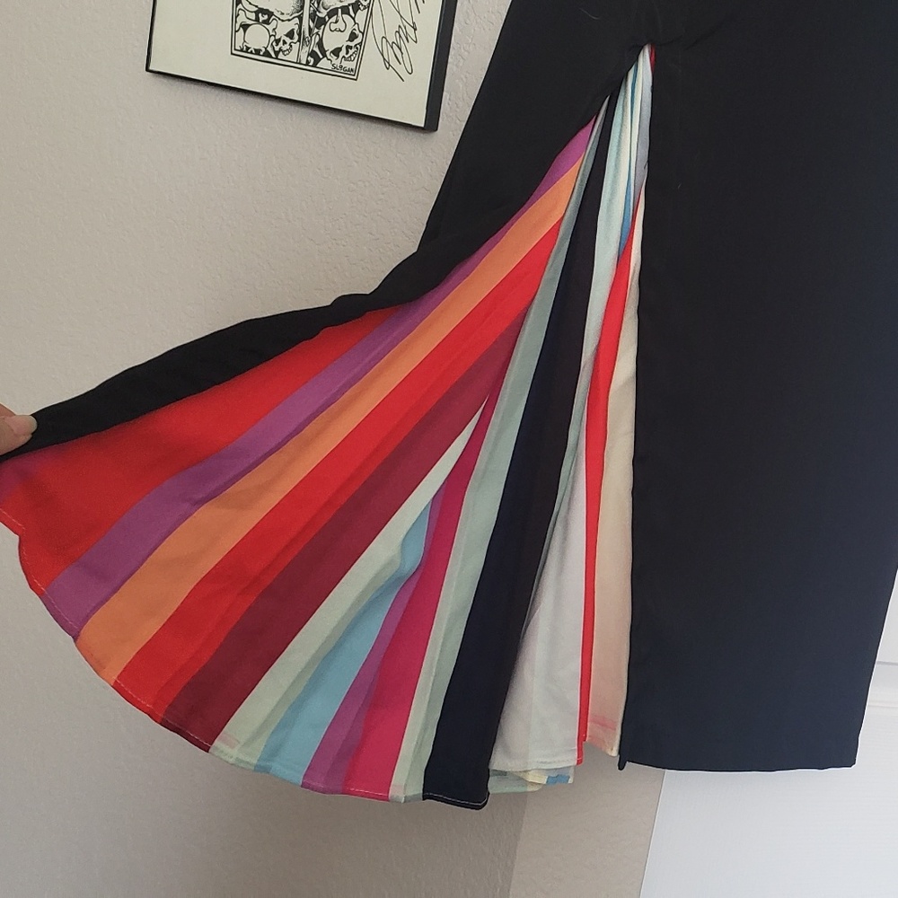 Black Dress with Peekaboo Pleated Rainbow!
